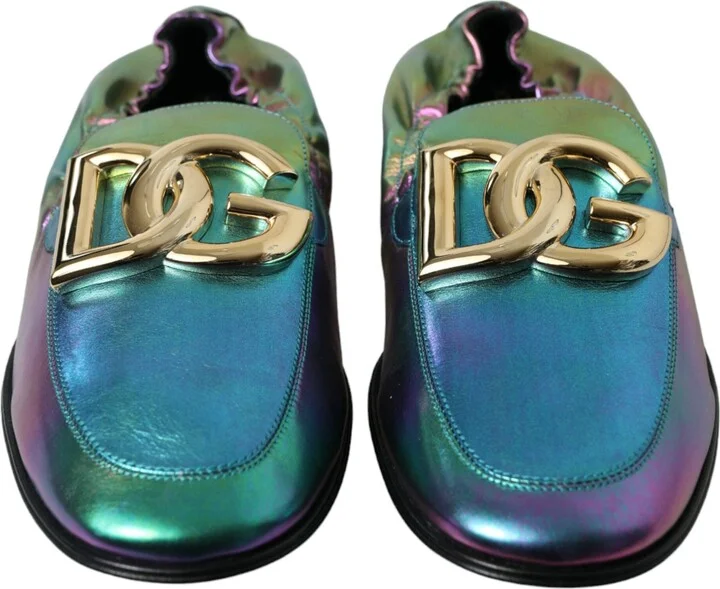 Multicolor Leather DG Logo Loafer Dress Men's Shoes - Image 2