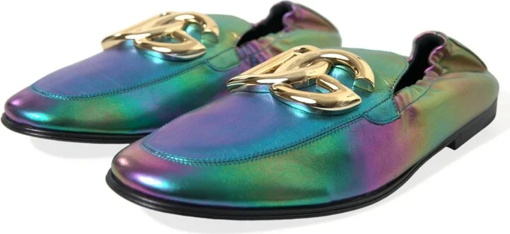 Multicolor Leather DG Logo Loafer Dress Men's Shoes - Image 3