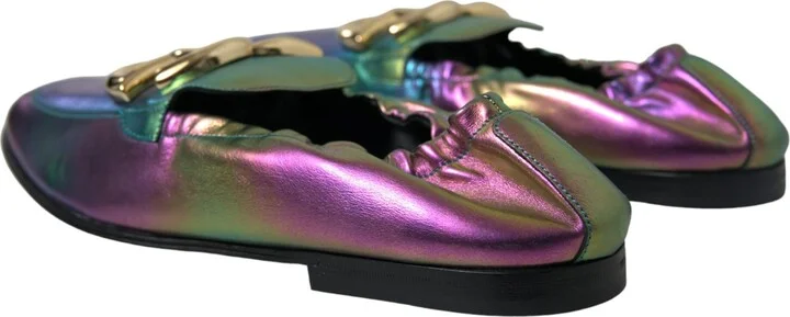 Multicolor Leather DG Logo Loafer Dress Men's Shoes - Image 4
