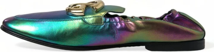 Multicolor Leather DG Logo Loafer Dress Men's Shoes - Image 5
