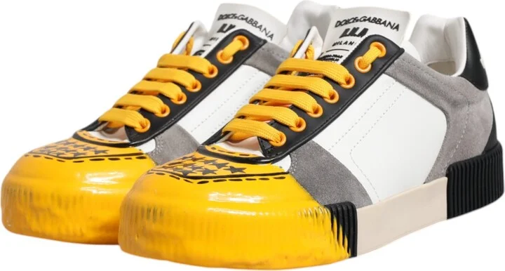 Multicolor Leather DNA Low Top Sneakers Men's Shoes - Image 4