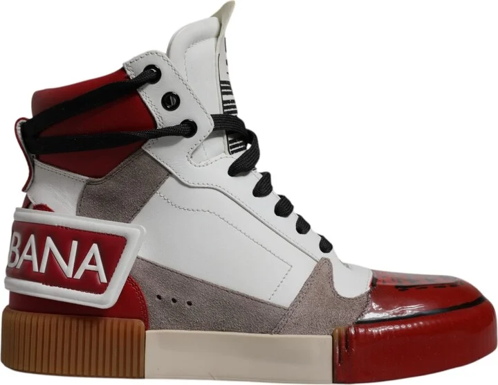 Multicolor Leather High Top Sneakers Men's Shoes