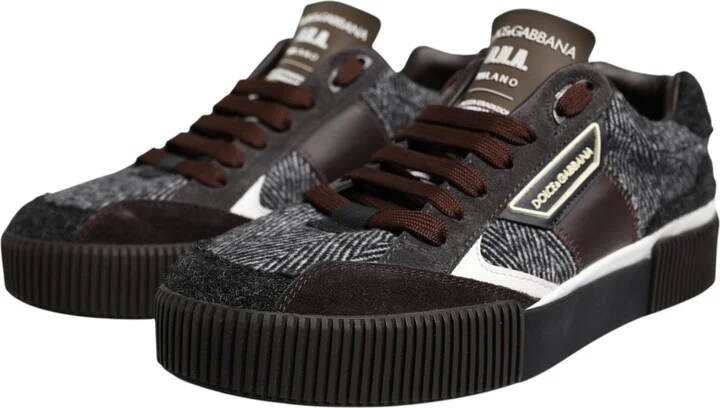 Multicolor Leather Low Top Sneakers Men's Shoes - Image 3