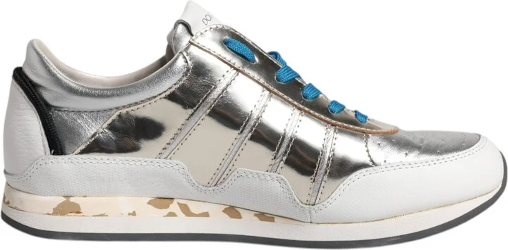 Multicolor Leather Low Top Sneakers Women's Shoes (Pre-Owned)