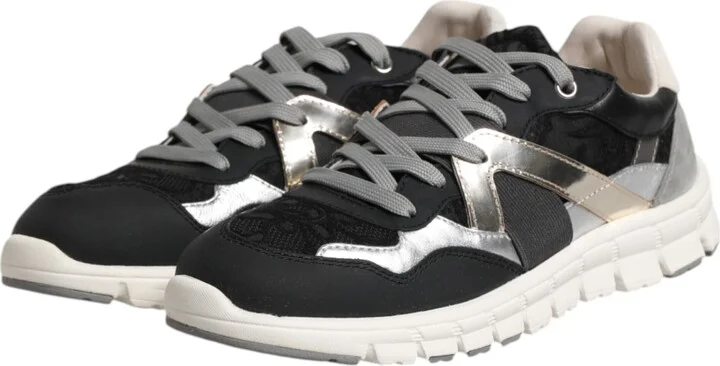 Multicolor Leather Suede Low Top Sneaker Men's Shoes (Pre-Owned) - Image 4