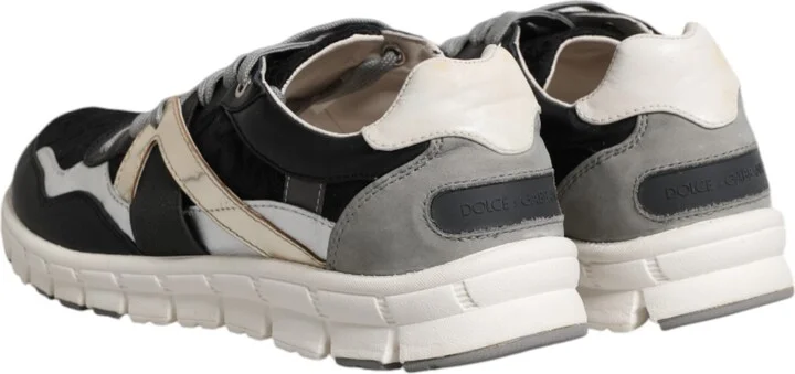 Multicolor Leather Suede Low Top Sneaker Men's Shoes (Pre-Owned) - Image 5