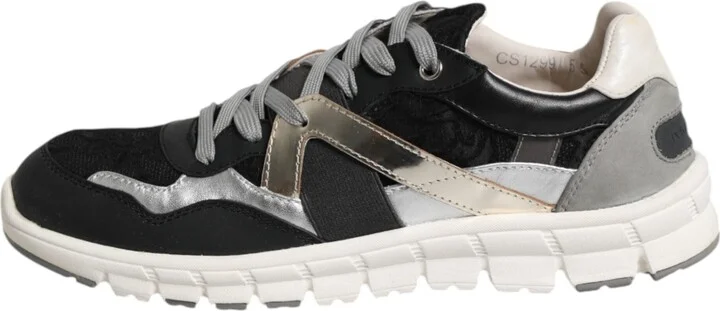 Multicolor Leather Suede Low Top Sneaker Men's Shoes (Pre-Owned) - Image 6