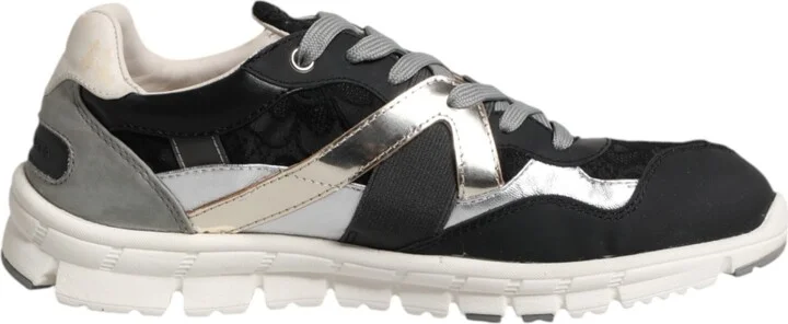 Multicolor Leather Suede Low Top Sneaker Men's Shoes (Pre-Owned)