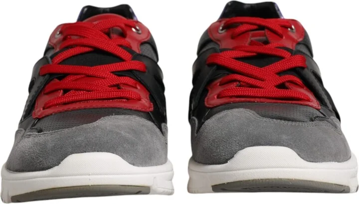 Multicolor Leather Suede Low Top Sneakers Men's Shoes - Image 2