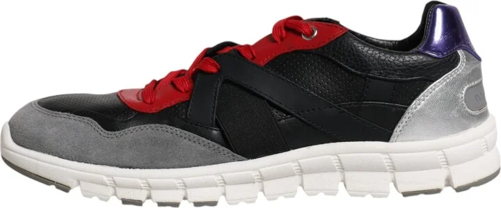 Multicolor Leather Suede Low Top Sneakers Men's Shoes - Image 6