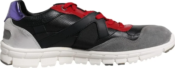 Multicolor Leather Suede Low Top Sneakers Men's Shoes
