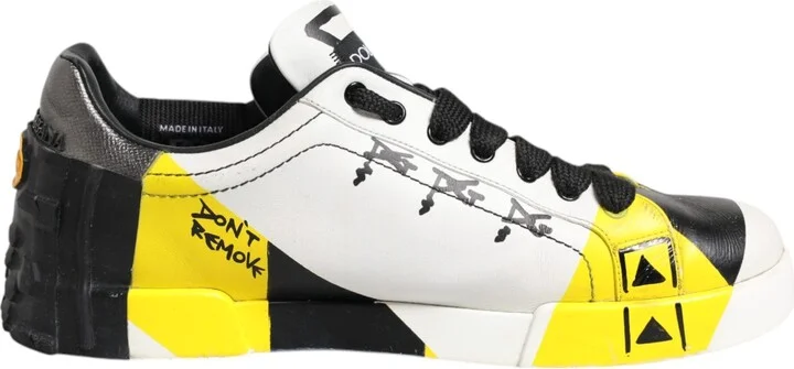 Multicolor Lettering Portofino Sneakers Men's Shoes (Pre-Owned)