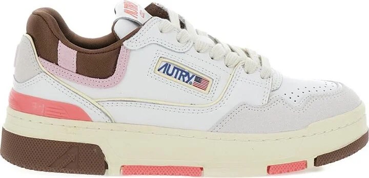 Multicolor Low Top Sneakers With Logo Patch In Leather Woman