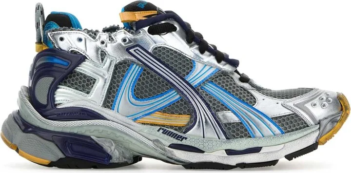Multicolor Mesh And Rubber Runner Sneakers