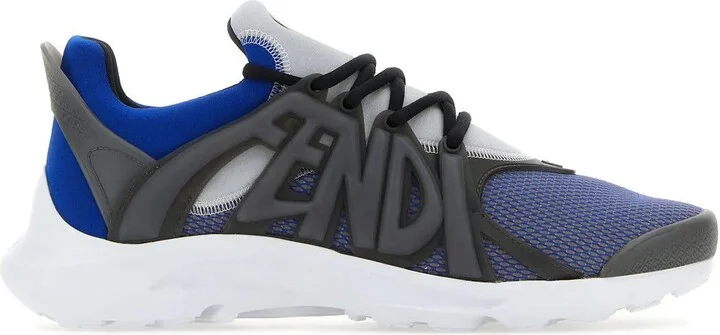 Multicolor Mesh And Rubber Tag Sneakers