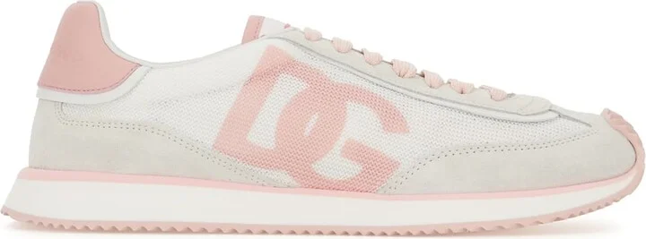 Multicolor Mesh And Split Leather Cushion Sneakers