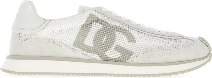 Multicolor Mesh And Split Leather Cushion Sneakers