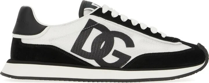 Multicolor Mesh And Split Leather Cushion Sneakers