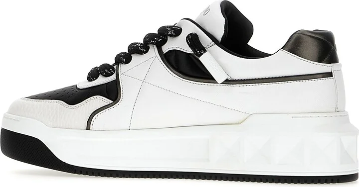 Multicolor Nappa Leather And Fabric One Stud Xl Sneakers - Image 3