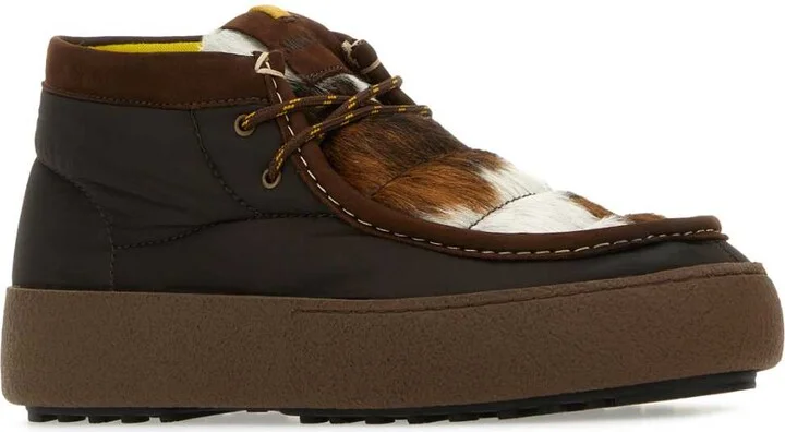 Multicolor Nylon And Leather Mtrack Mid Ankle Boots - Image 2