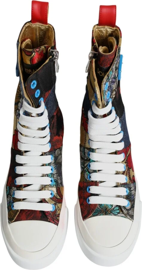 Multicolor Patchwork High Top Sneakers Women's Shoes (Pre-Owned) - Image 3