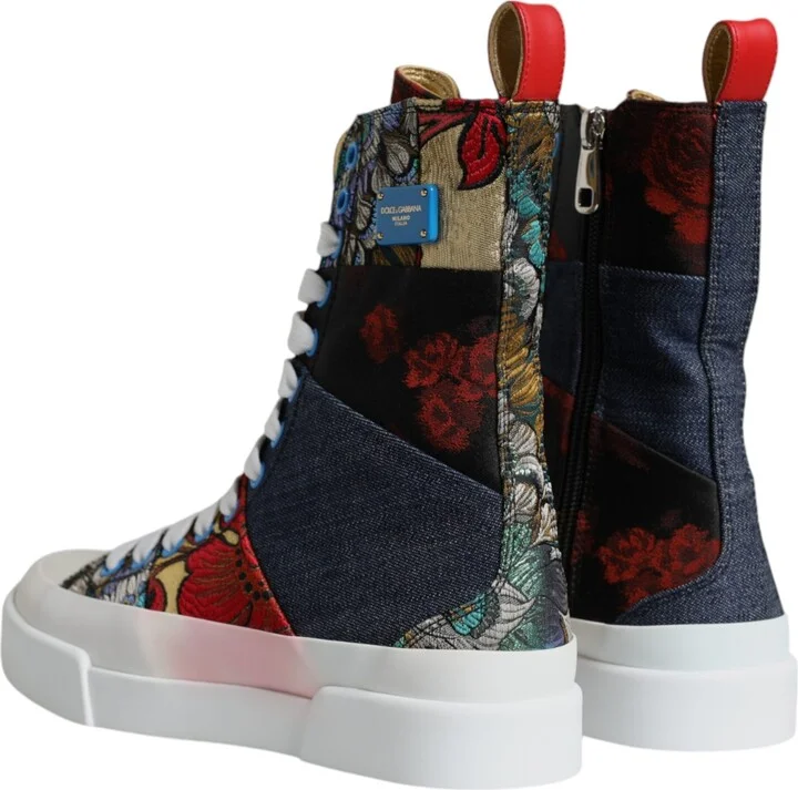 Multicolor Patchwork High Top Sneakers Women's Shoes (Pre-Owned) - Image 5