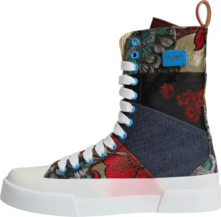 Multicolor Patchwork High Top Sneakers Women's Shoes (Pre-Owned) - Image 6