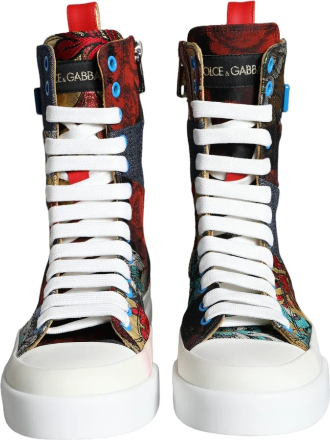 Multicolor Patchwork Logo High Top Sneakers Women's Shoes (Pre-Owned) - Image 2