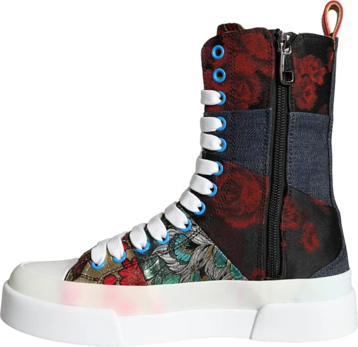 Multicolor Patchwork Logo High Top Sneakers Women's Shoes (Pre-Owned) - Image 5