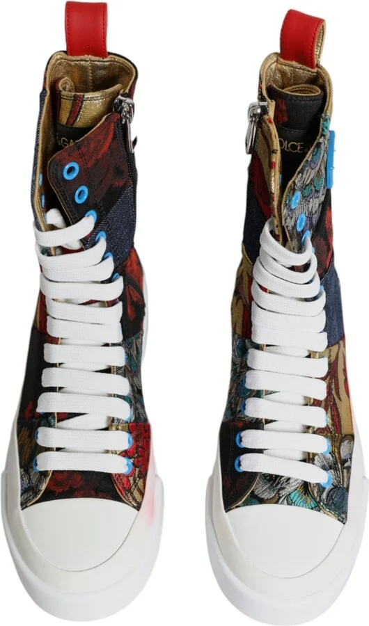 Multicolor Patchwork Logo High Top Sneakers Women's Shoes (Pre-Owned) - Image 3