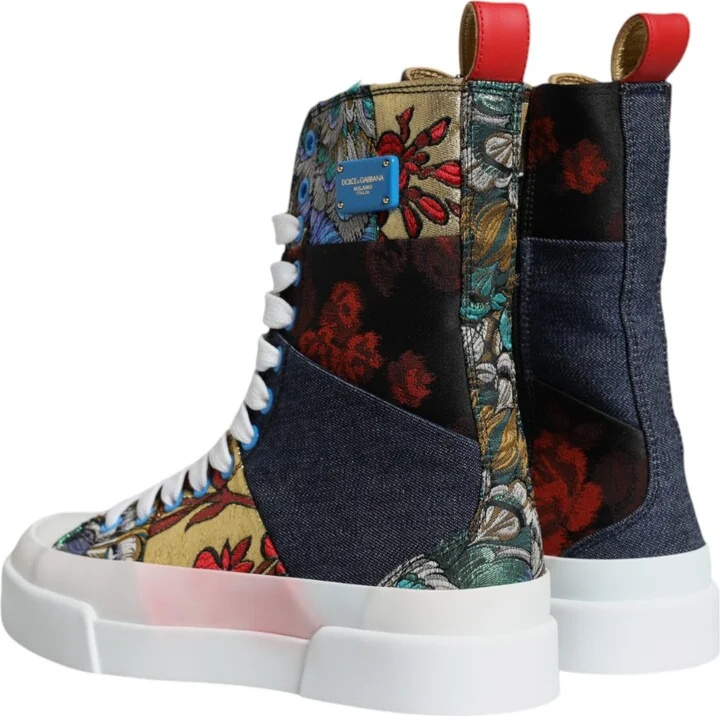 Multicolor Patchwork Logo High Top Sneakers Women's Shoes (Pre-Owned) - Image 5