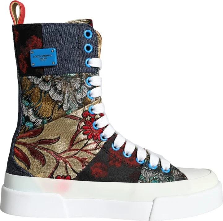 Multicolor Patchwork Logo High Top Sneakers Women's Shoes (Pre-Owned)