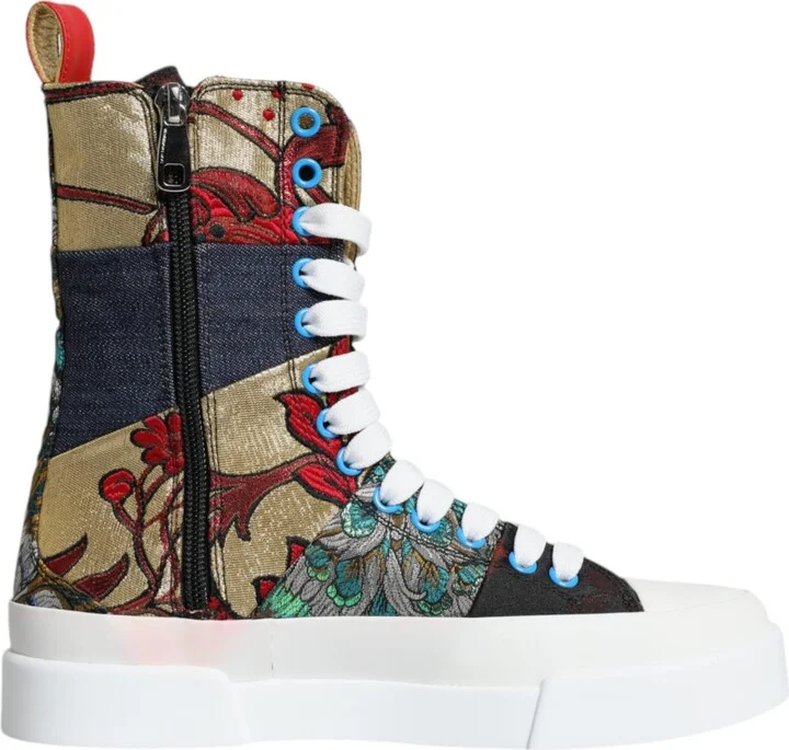 Multicolor Patchwork Logo High Top Sneakers Women's Shoes (Pre-Owned)
