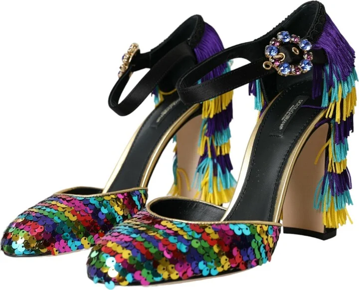 Multicolor Sequin Crystal Mary Jane Women's Shoes - Image 3