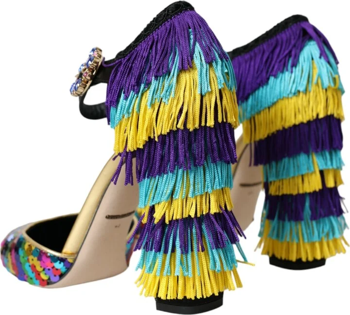 Multicolor Sequin Crystal Mary Jane Women's Shoes - Image 4
