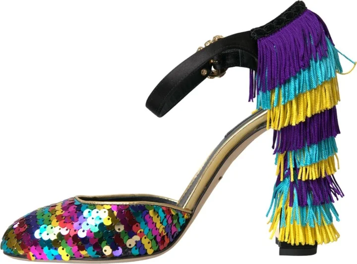 Multicolor Sequin Crystal Mary Jane Women's Shoes - Image 5