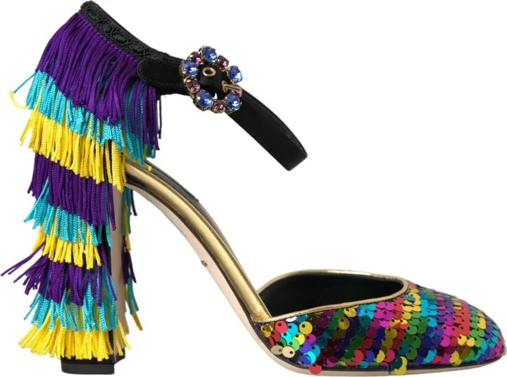 Multicolor Sequin Crystal Mary Jane Women's Shoes