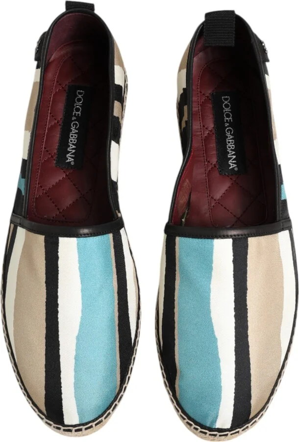Multicolor Stripes Canvas Flat Espadrille Men's Shoes - Image 3