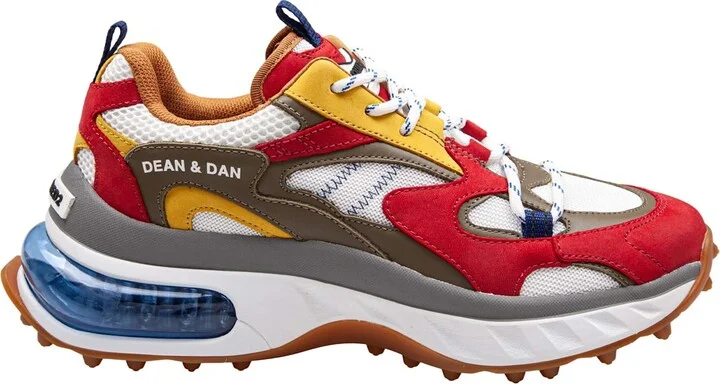 Multicolor Suede And Mesh Bubble Sneakers Dsquared2