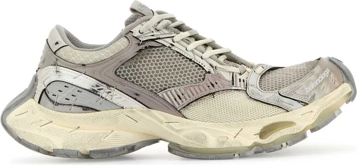 Multicolor Synthetic Leather And Mesh Stapler Sneakers