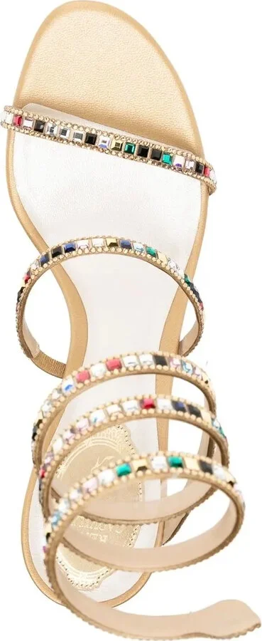 Multicoloured Crystal Strappy Sandals - Image 4