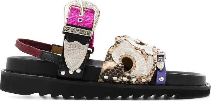 Multiple Straps Slingback Sandals