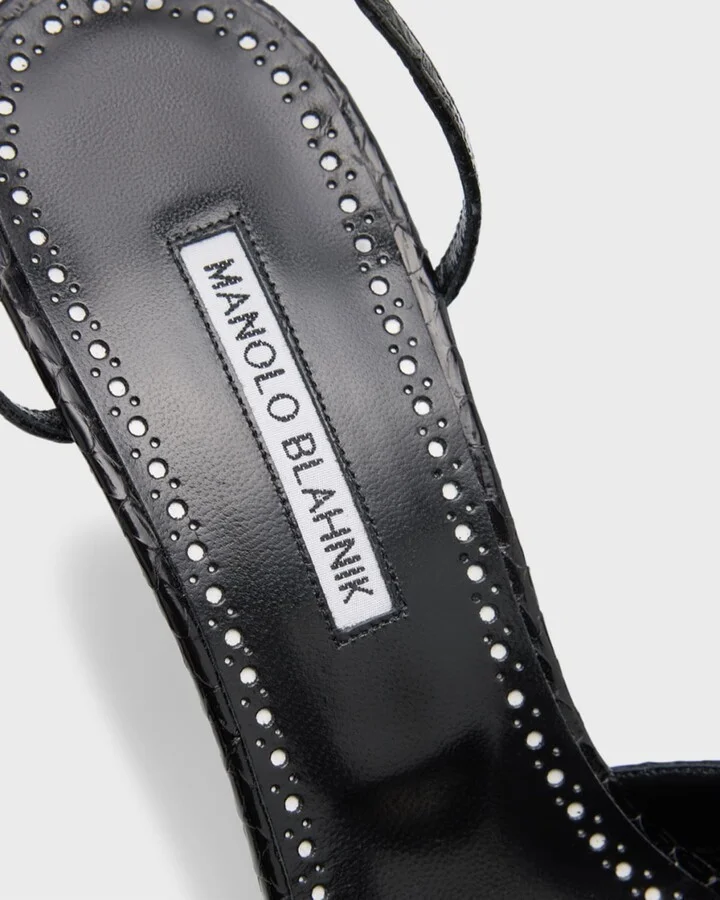 Mumbi Bicolor Snakeskin Ankle-Strap Sandals - Image 4