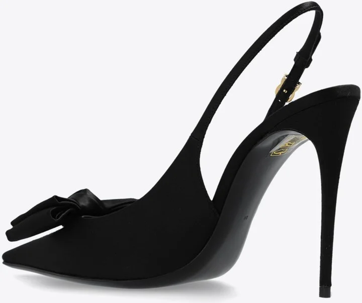 Mun 105 Satin Slingback Pumps with Bow - Image 2