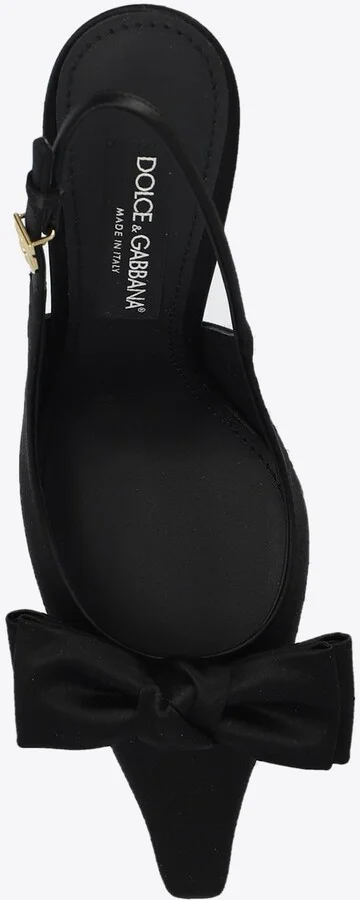 Mun 105 Satin Slingback Pumps with Bow - Image 3