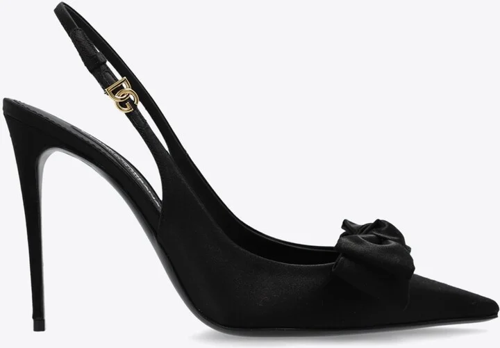 Mun 105 Satin Slingback Pumps with Bow