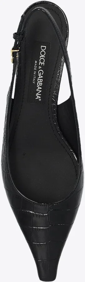 Mun 30 Slingback Pumps in Croc-Embossed Leather - Image 3