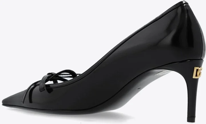 Mun 60 Bow Appliqué Leather Pumps - Image 2