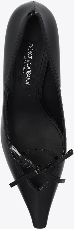 Mun 60 Bow Appliqué Leather Pumps - Image 3