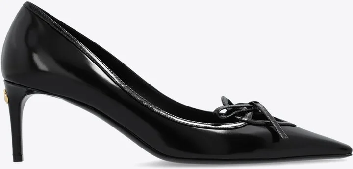 Mun 60 Bow Appliqué Leather Pumps